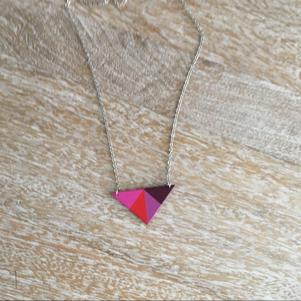 Modern Geometric Wood Necklace